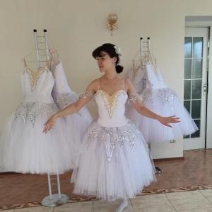 Ballet costume Marie/Clara scene snow 2 act.  snowflakes Nutcracker P 0202A - image 8