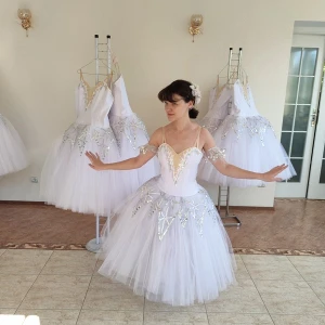 Ballet costume Marie/Clara scene snow 2 act.  snowflakes Nutcracker P 0202A - image 6